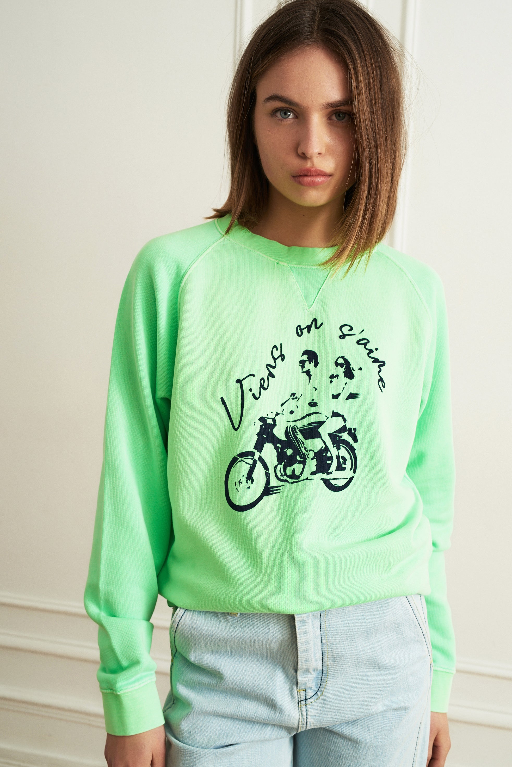 La Petite Française - Sweat Sécurisant vert fluo